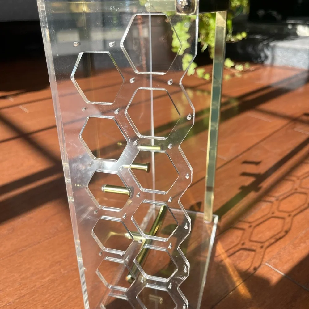 Clear Acrylic and Gold Jewelry Box
